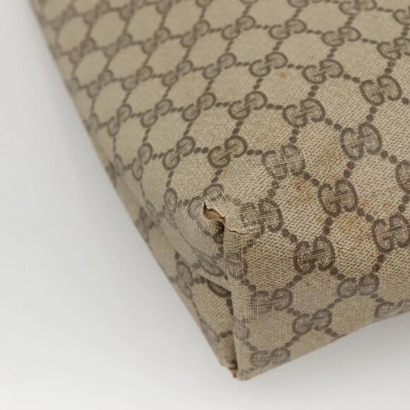 GUCCI GG Supreme Web Sherry Line Tote Bag PVC Beige Green Red Auth 117760 - Picture 4 of 16